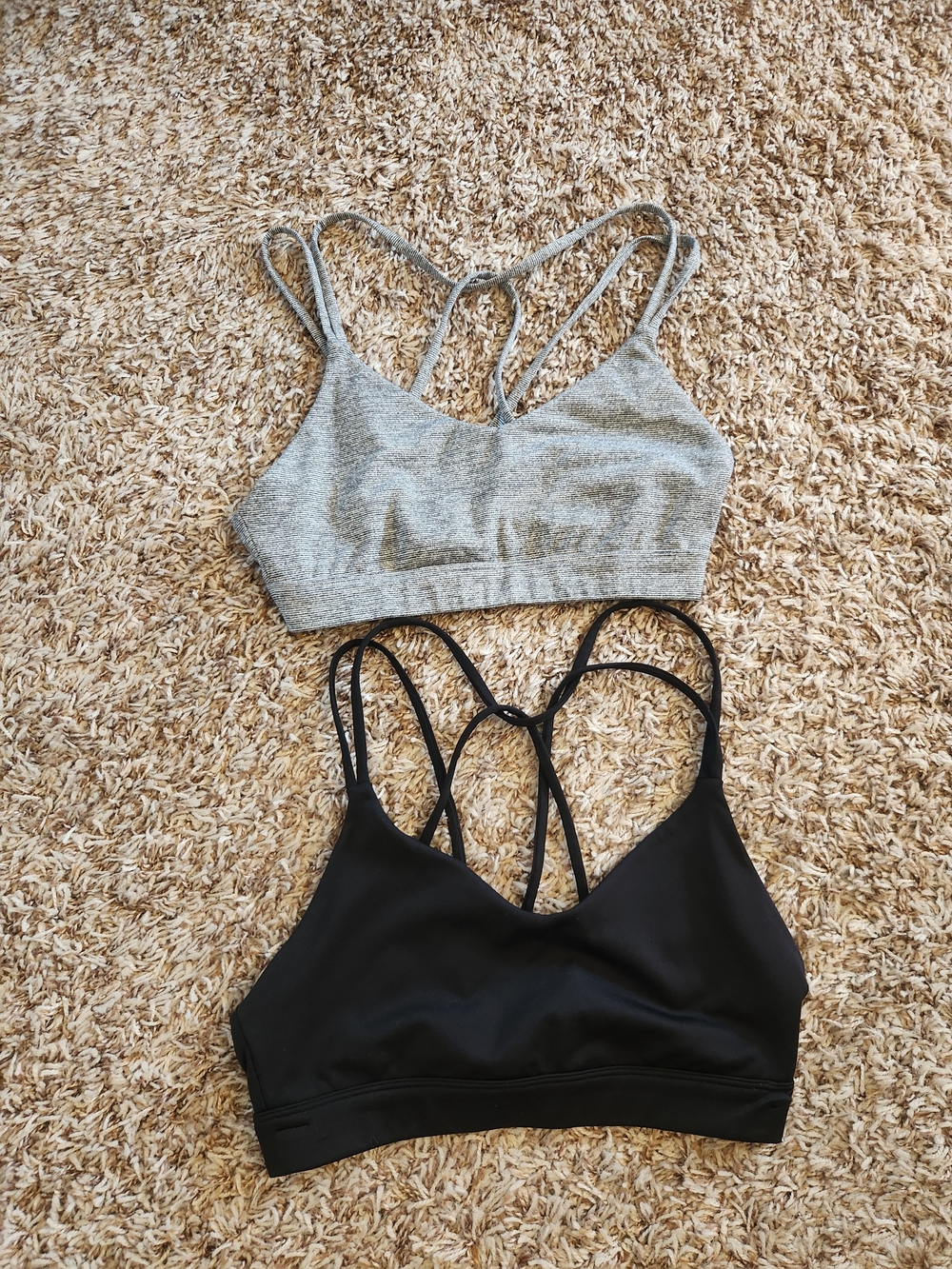 Old Navy Gray & Black Strappy Sports Bra Duo